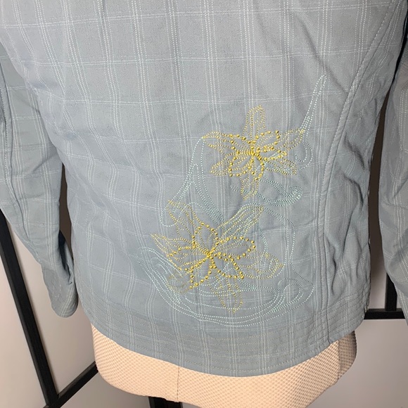 Mountain Hardwear Blue Gray Yellow Pattern Winter Fur Lining Collared Jacket - Picture 5 of 11